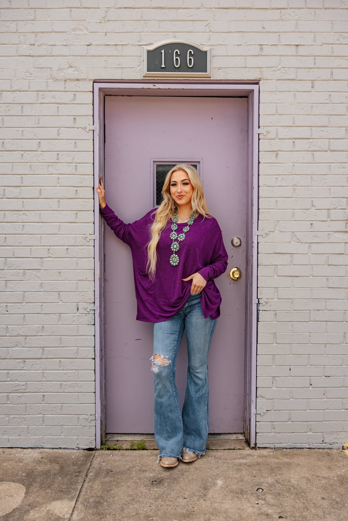 Dear Scarlett - Casual Cotton Long Sleeve Top