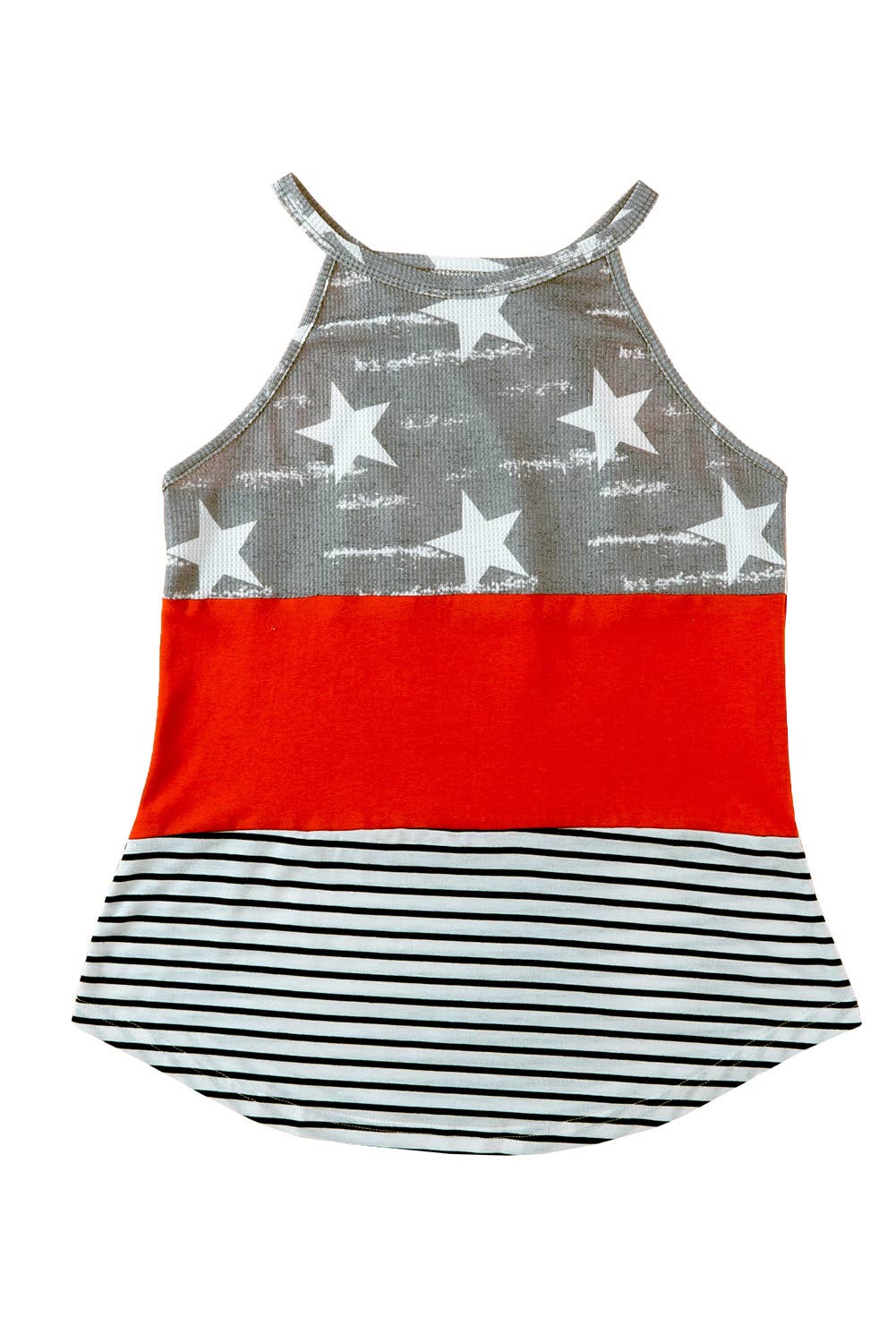 Aapparella - Women Striped American Flag Color Block Tank Top | S-XL