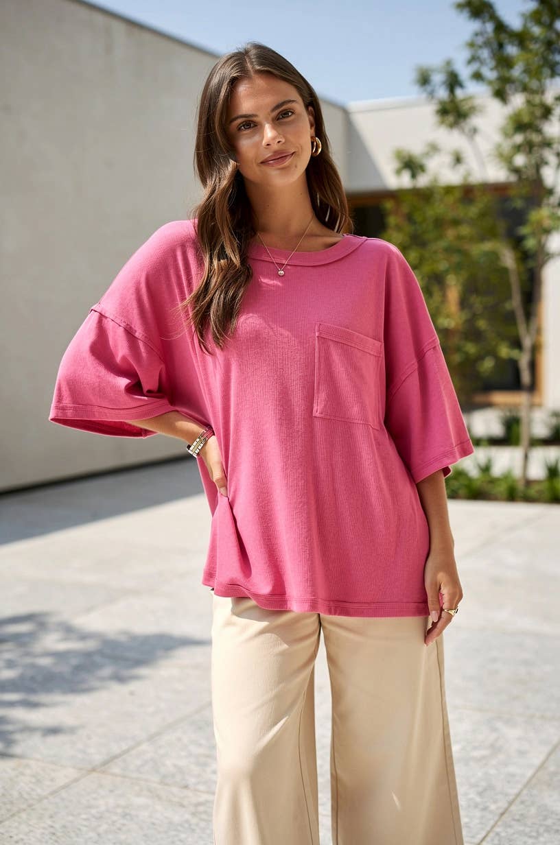 Baby Ribbed Boyfriend Knit Top