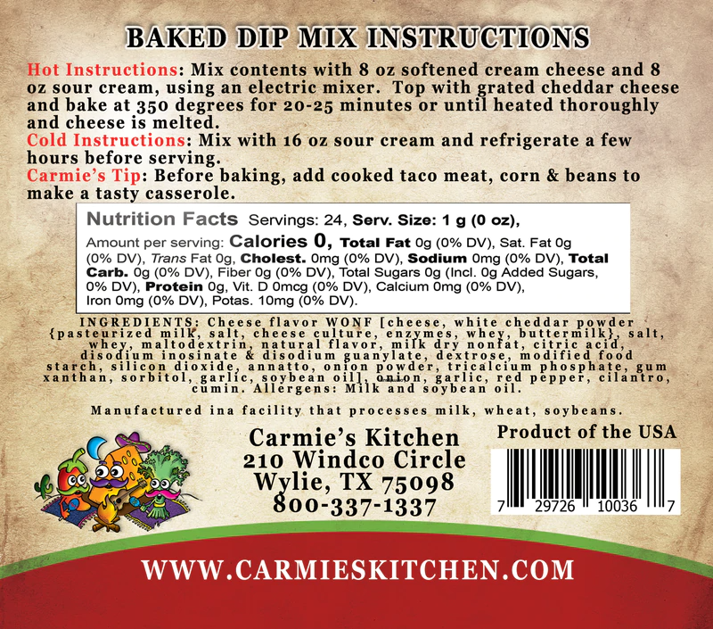 Carmie's Kitchen - Baked Enchilada Dip Mix