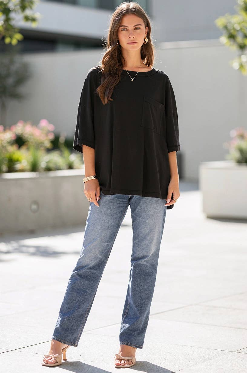 Baby Ribbed Boyfriend Knit Top