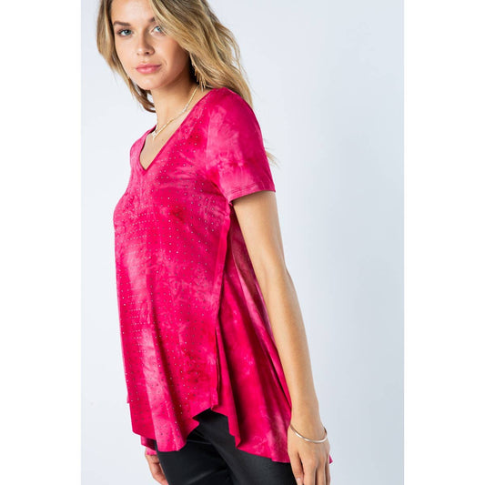 DYED SHORT SLEEVE TOP