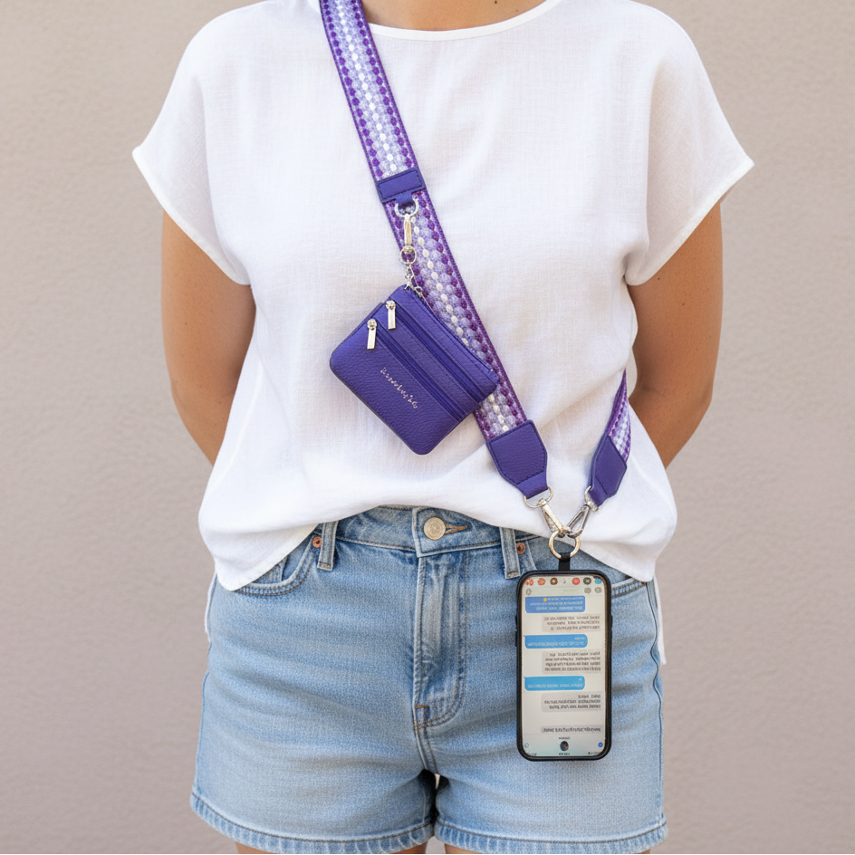 Save The Girls - Clip & Go Strap w/Zippered Pouch Fun Dots