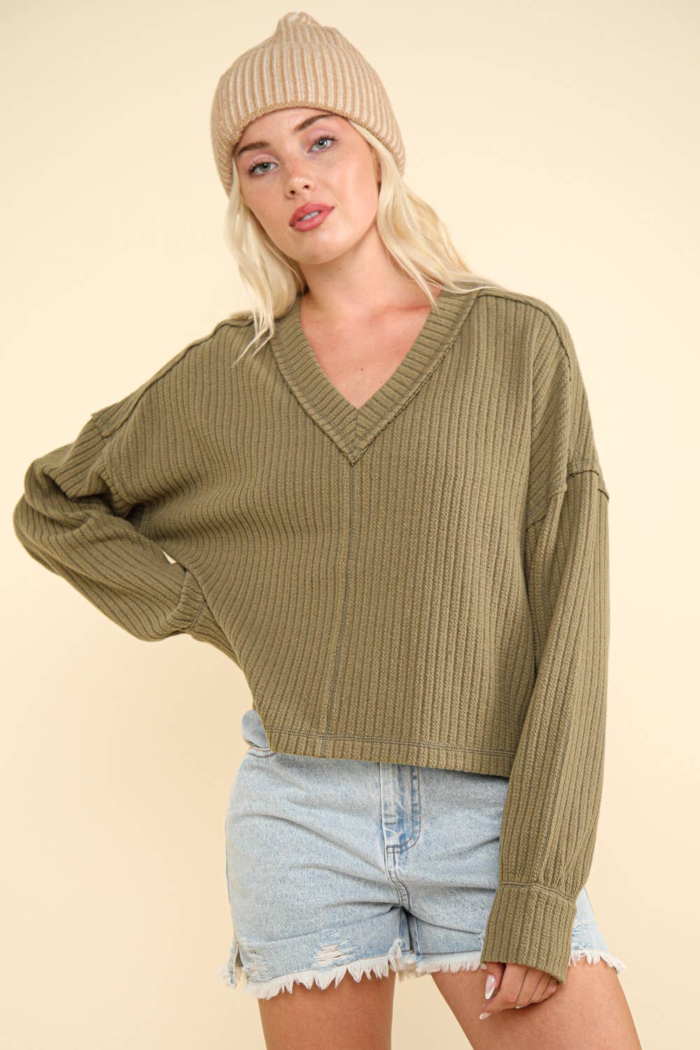 Soft V-Neck Knit Top