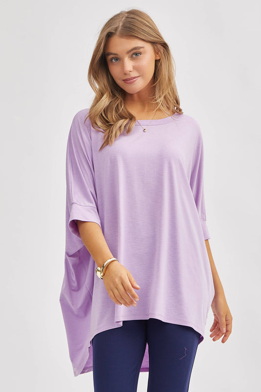 Relaxed Banded Dolman Sleeve Poncho