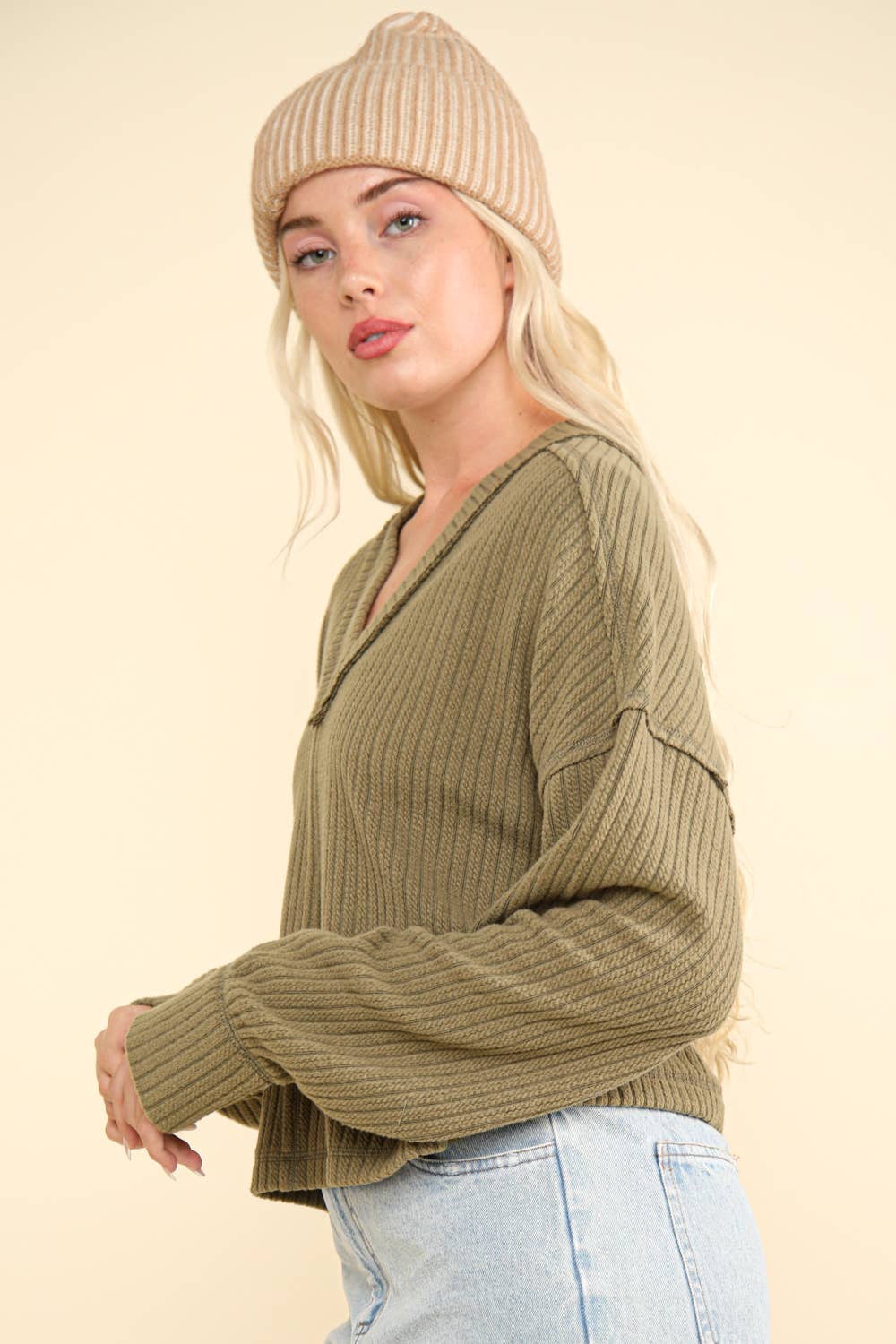 Soft V-Neck Knit Top