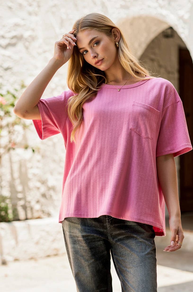 Boyfriend Ribbed Knit Top