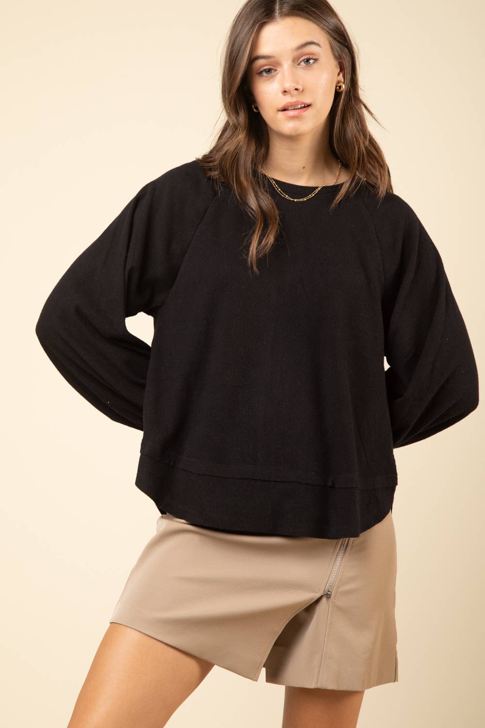 Oversized Cutout Knit Top