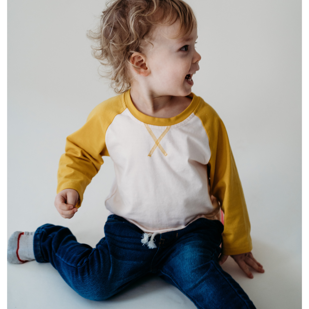 Raglan Baseball Tee Yellow- Child