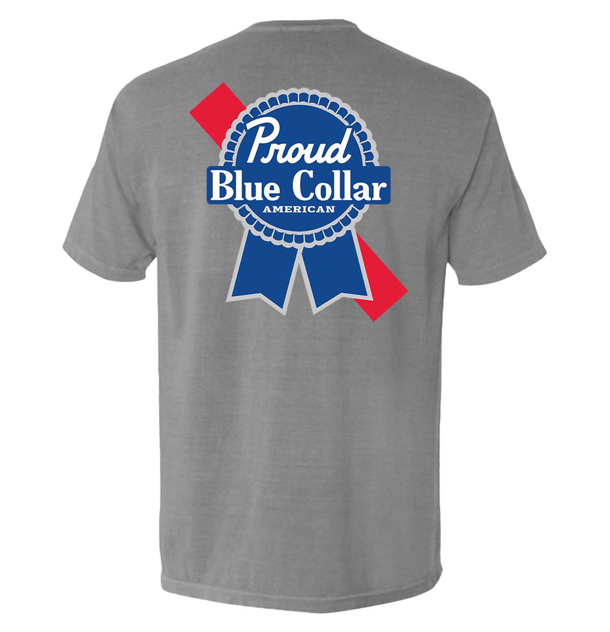 Proud Blue Collar American (Classic): Comfort Colors Pocket Tee / Blue Jean / L