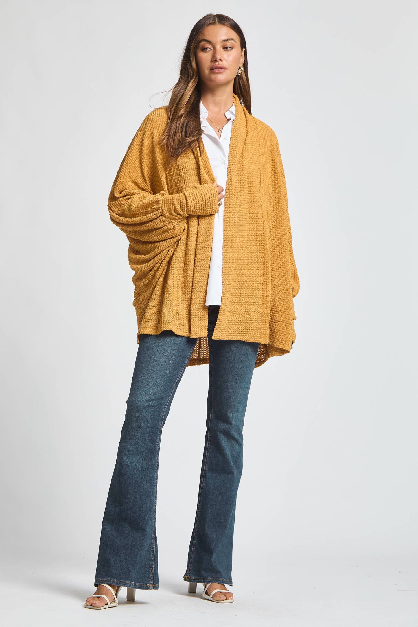 Knit Cardigan Batwing Sleeve