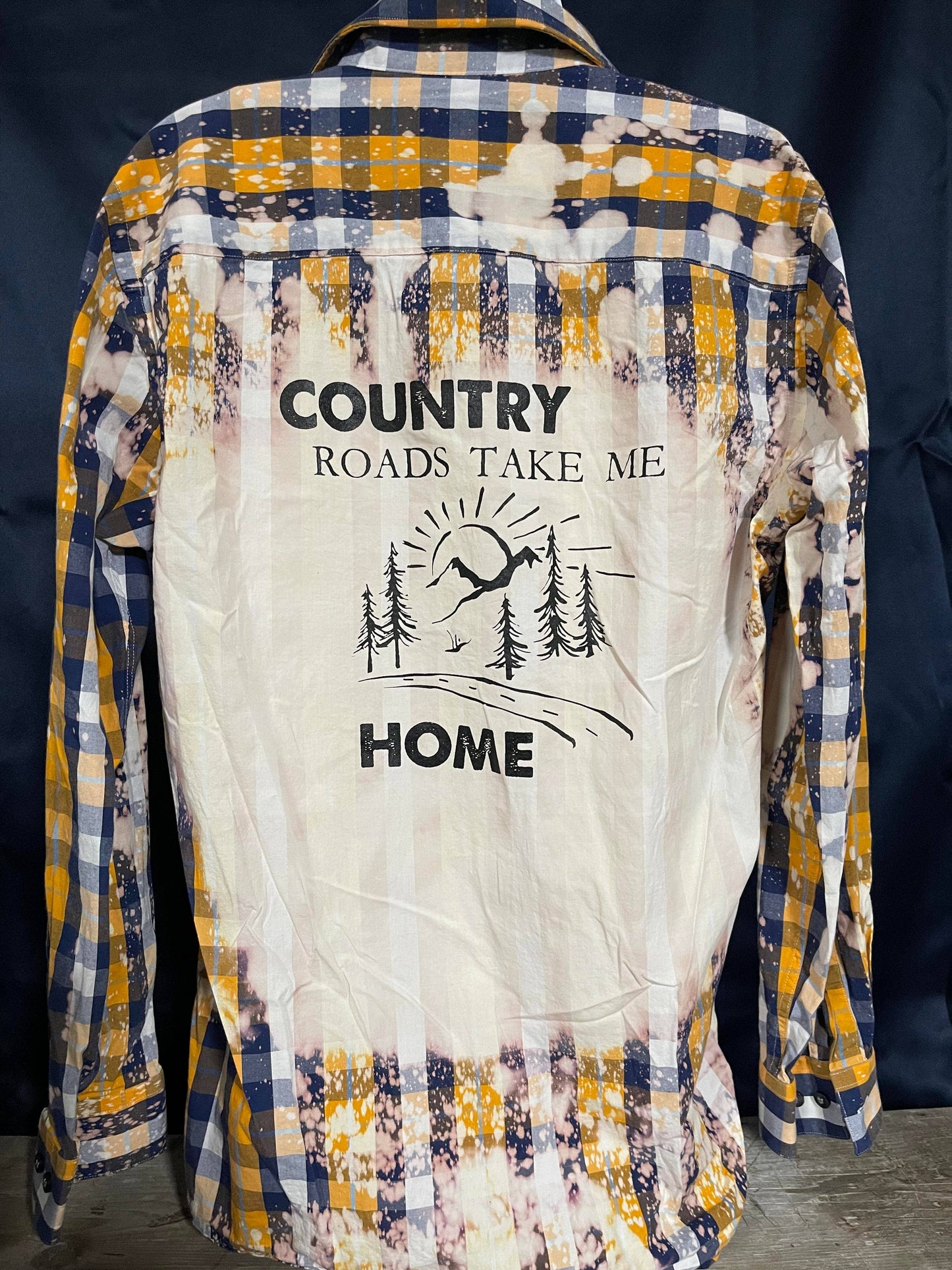 Country Roads Bleached Button Down Shirt