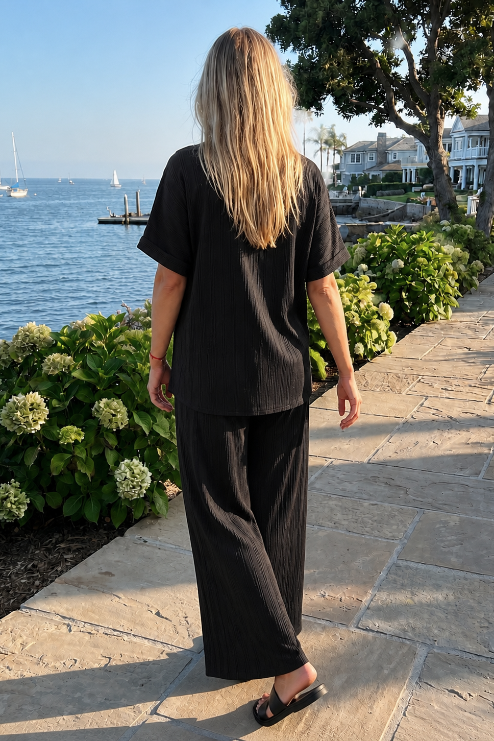 2-Piece Dolman Sleeve Blouse + Relaxed Bottoms