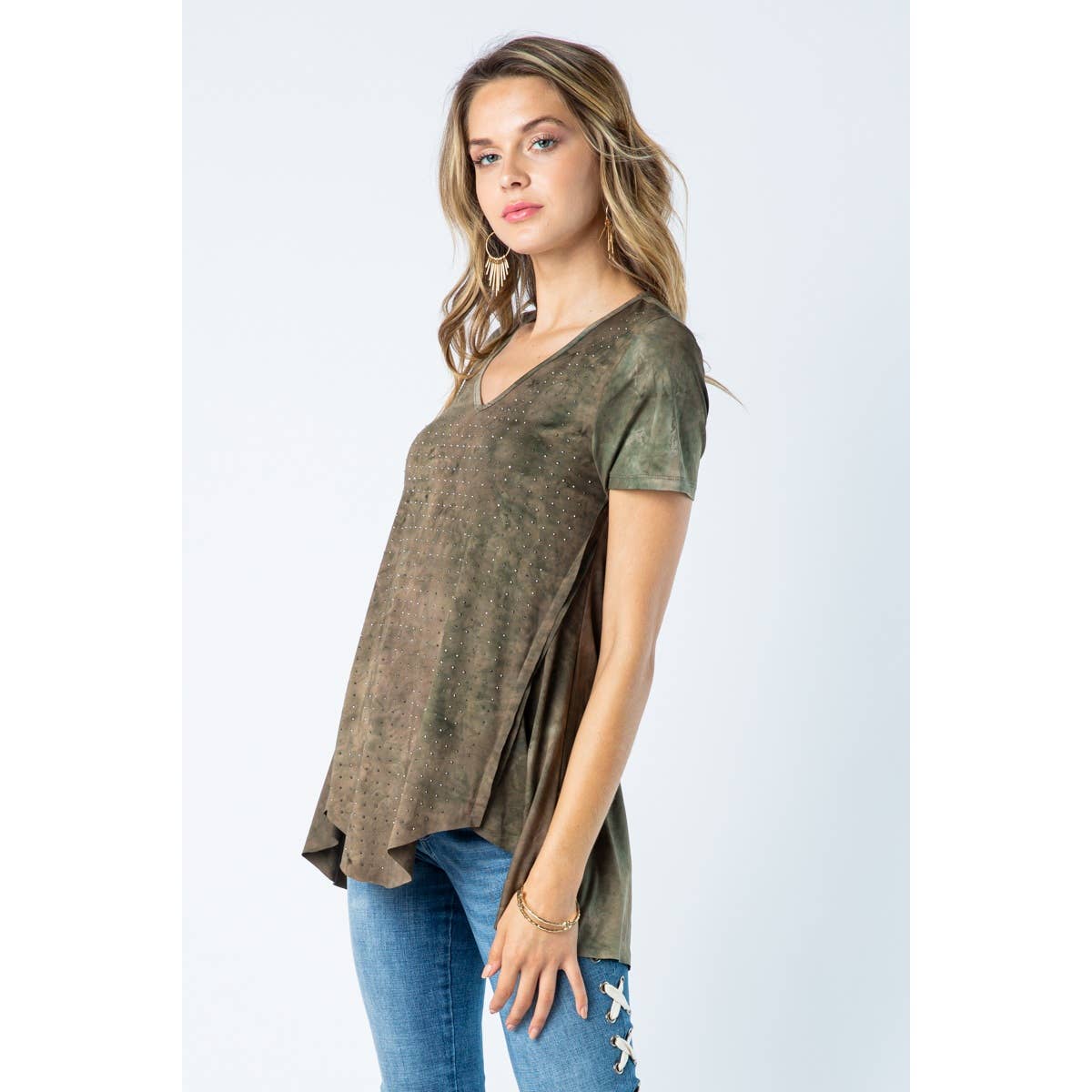 DYED SHORT SLEEVE TOP