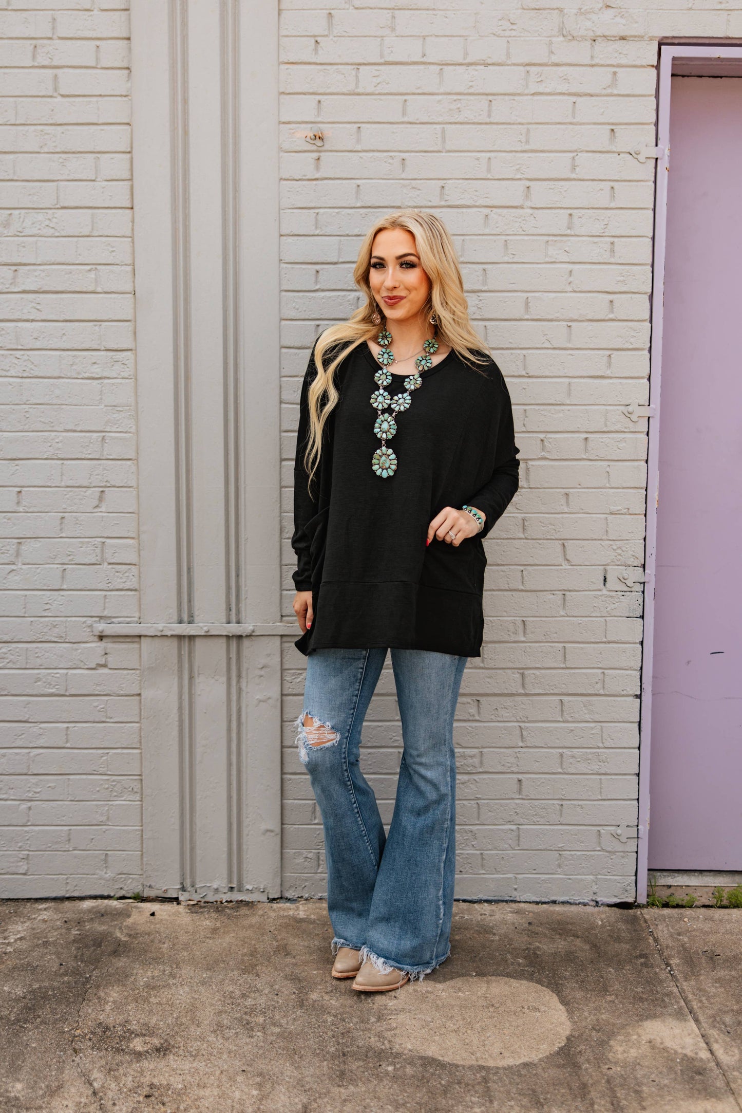 Dear Scarlett - Casual Cotton Long Sleeve Top