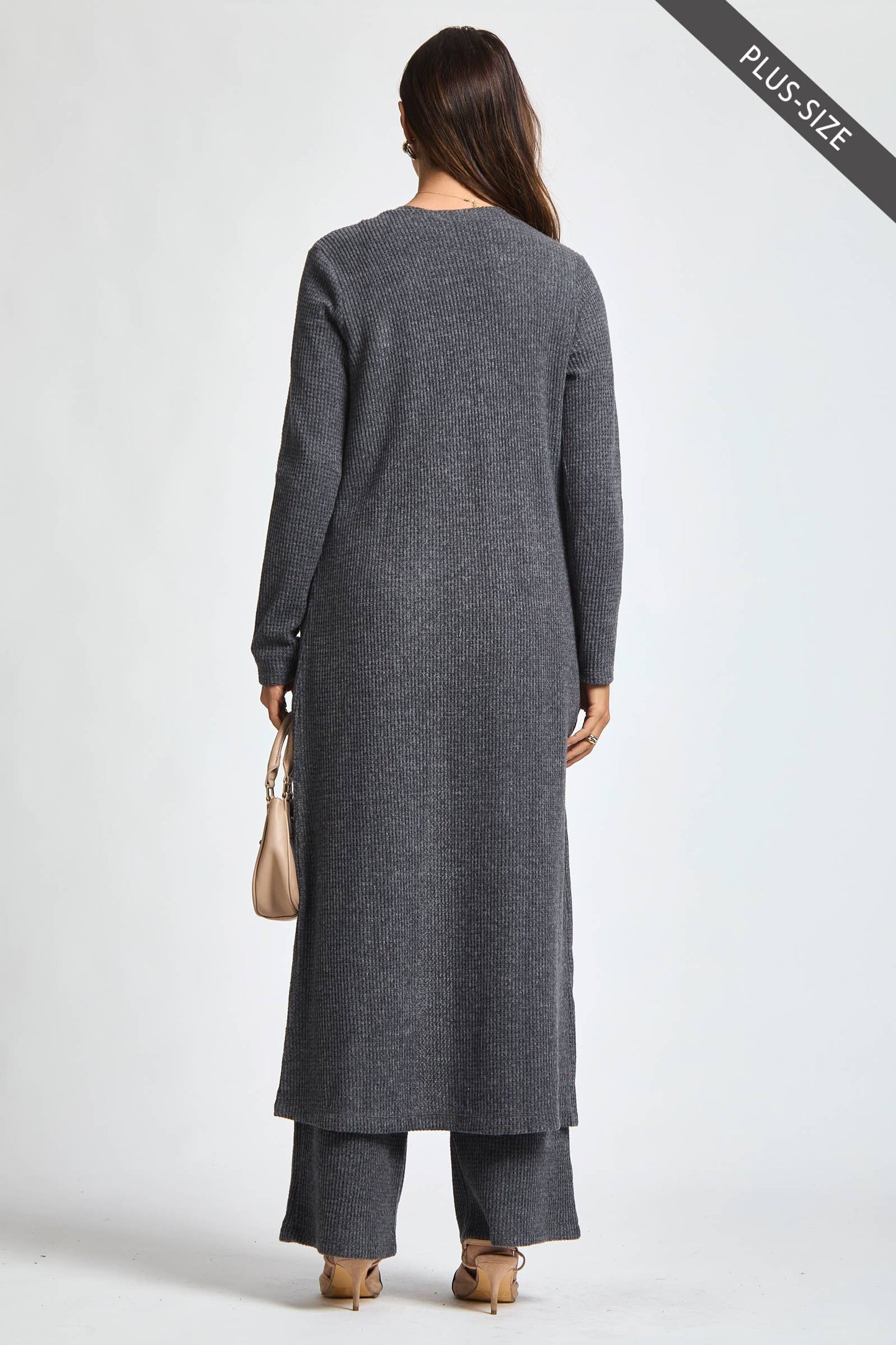 Dear Scarlett - PLUS SIZE Thermal Sleeveless Tank + Cardigan + Relaxed Pants