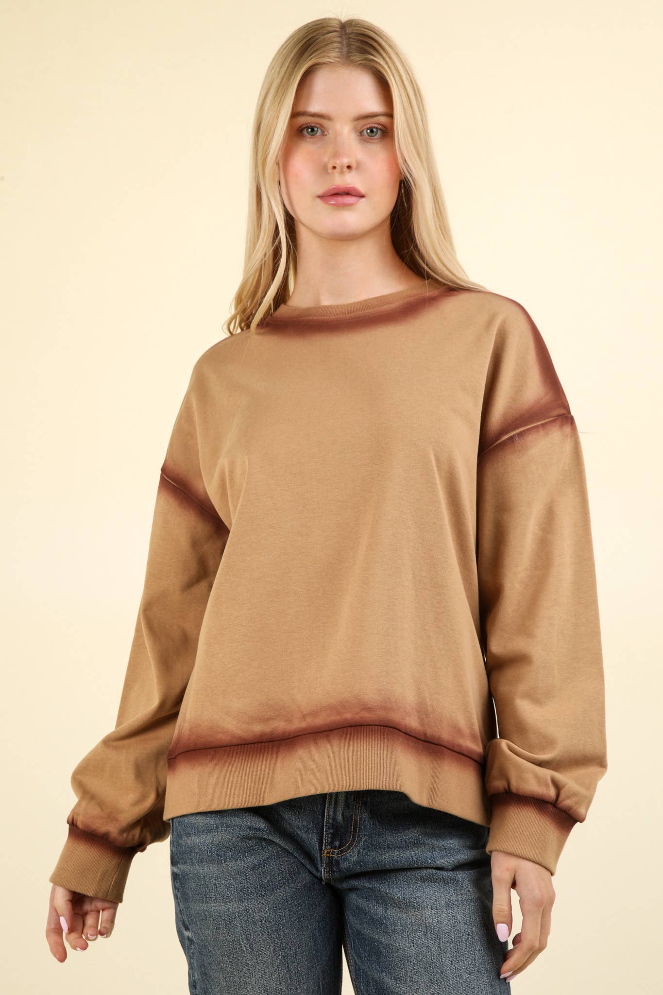 Oversized Sweat Shirt Knit Top