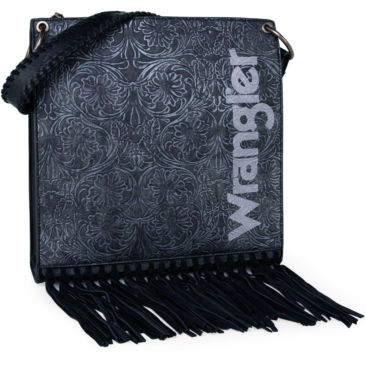 Montana West Wrangler Floral Embossed Fringe Concealed Carry Hobo/Crossbody