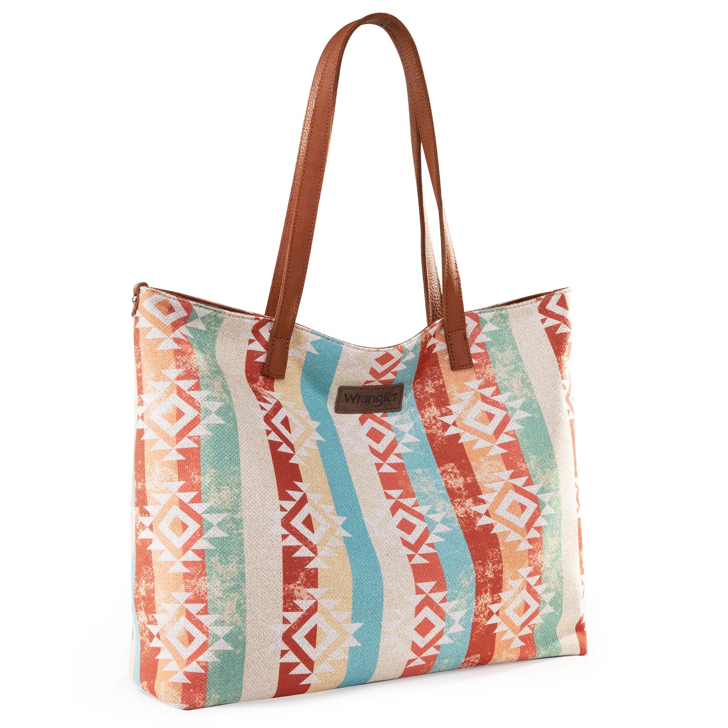 Montana West Wrangler Aztec Pattern Print Canvas Tote Bag