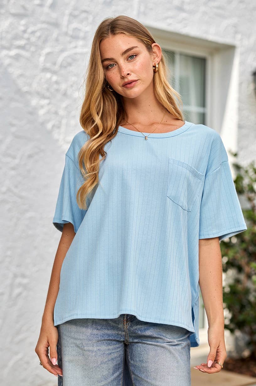 Boyfriend Ribbed Knit Top