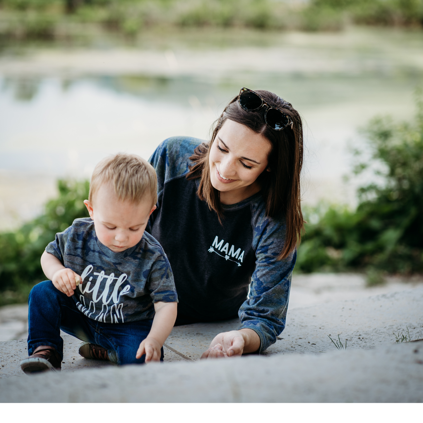 HAHA MAMA Clothing - Mama Shirt Grey Camo- Women'S