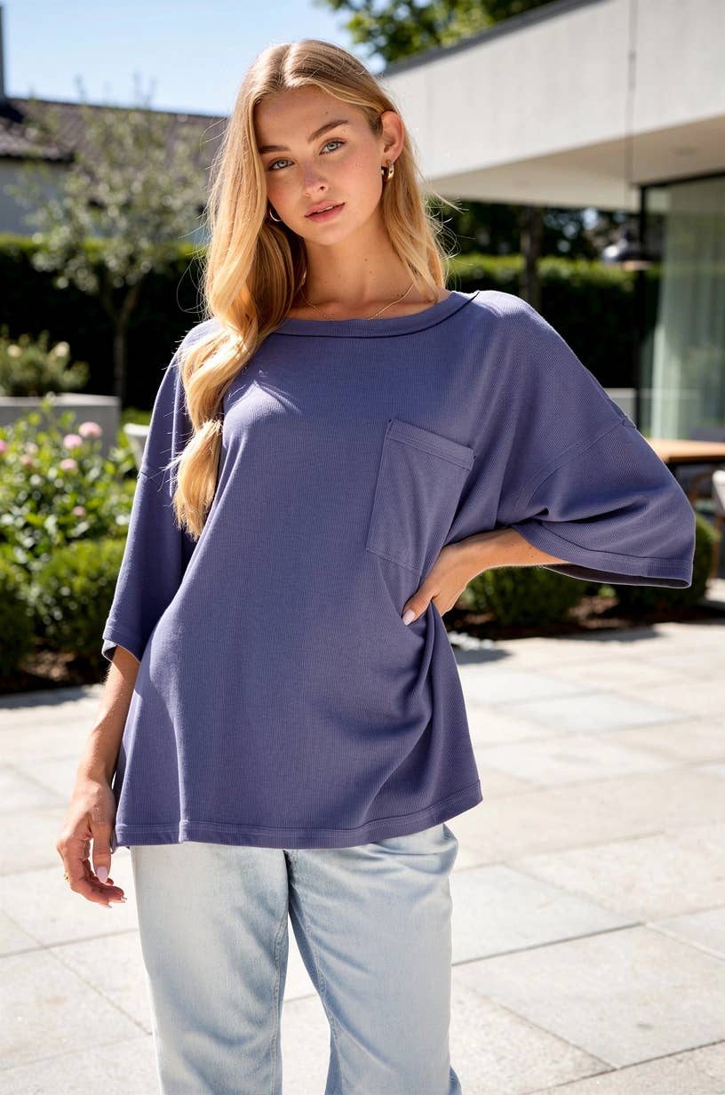 Baby Ribbed Boyfriend Knit Top