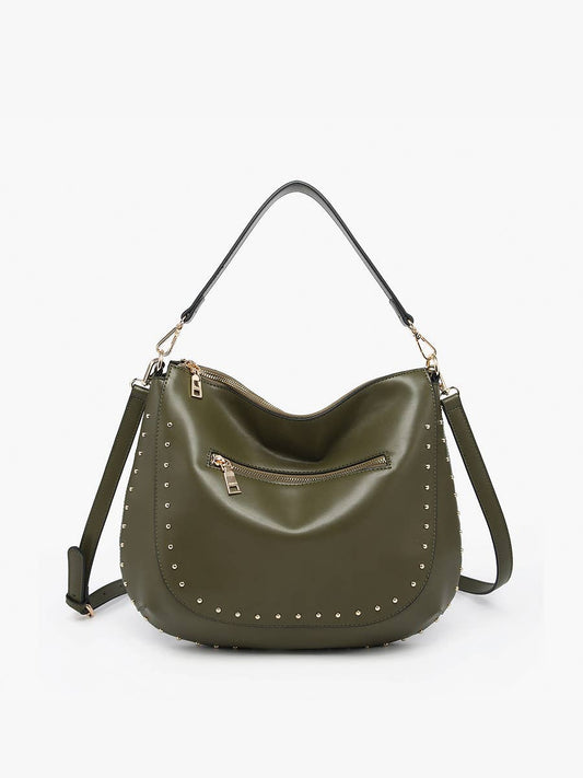 Jen & Co. - Aurelia Studded Hobo Bag – Crossbody Strap | M2630