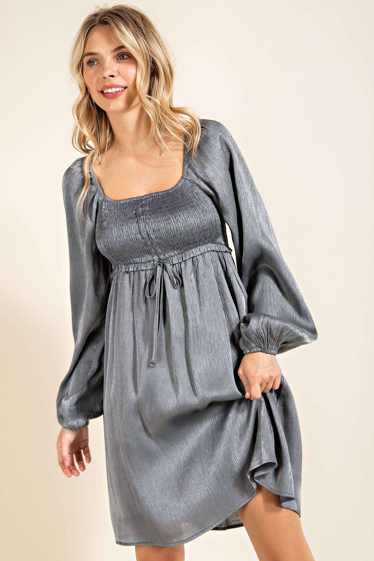 Smocked mini dress