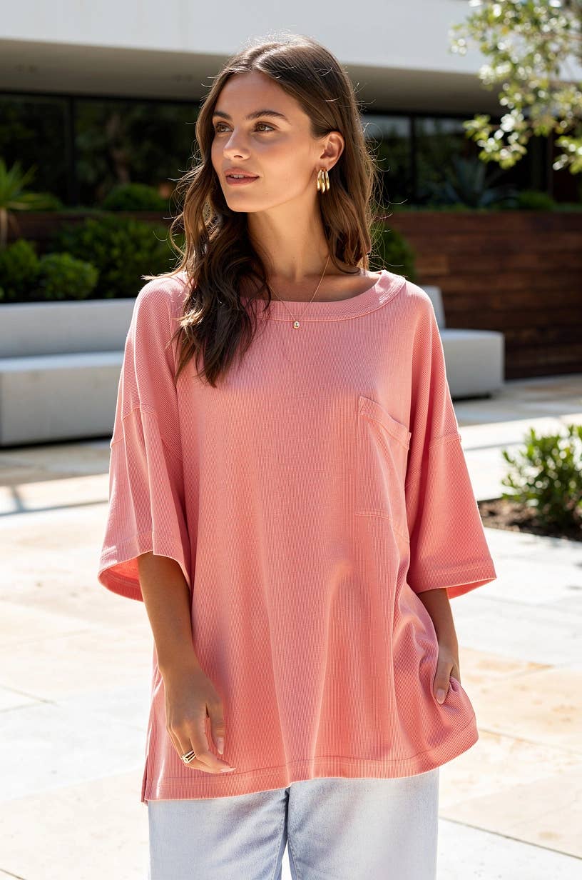 Baby Ribbed Boyfriend Knit Top