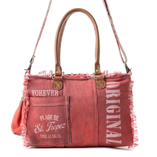 Coastal Steel Upcycled Tote in Red Single