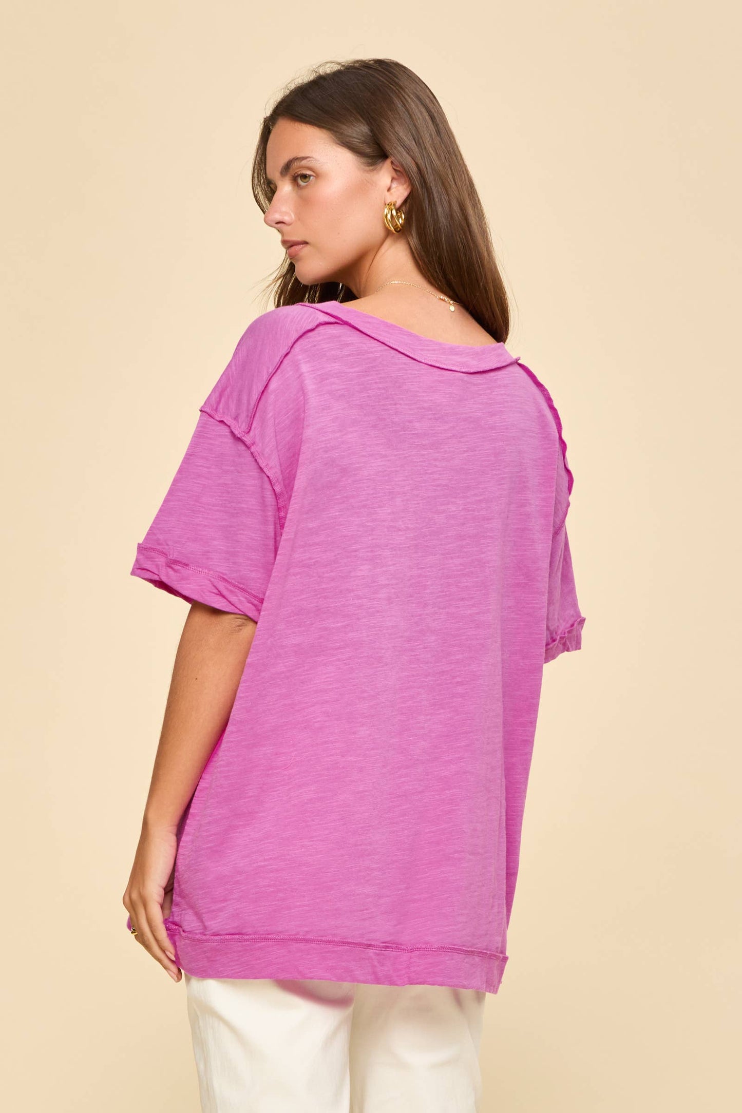 V-Neck Cotton Knit Top