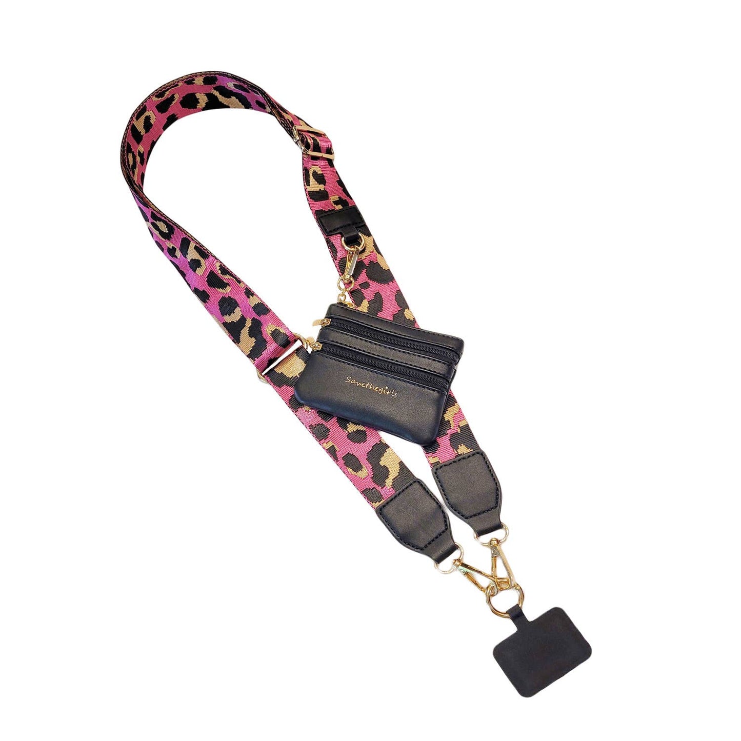 Save The Girls - Clip & Go Crossbody Strap with Pouch - Leopard Collection