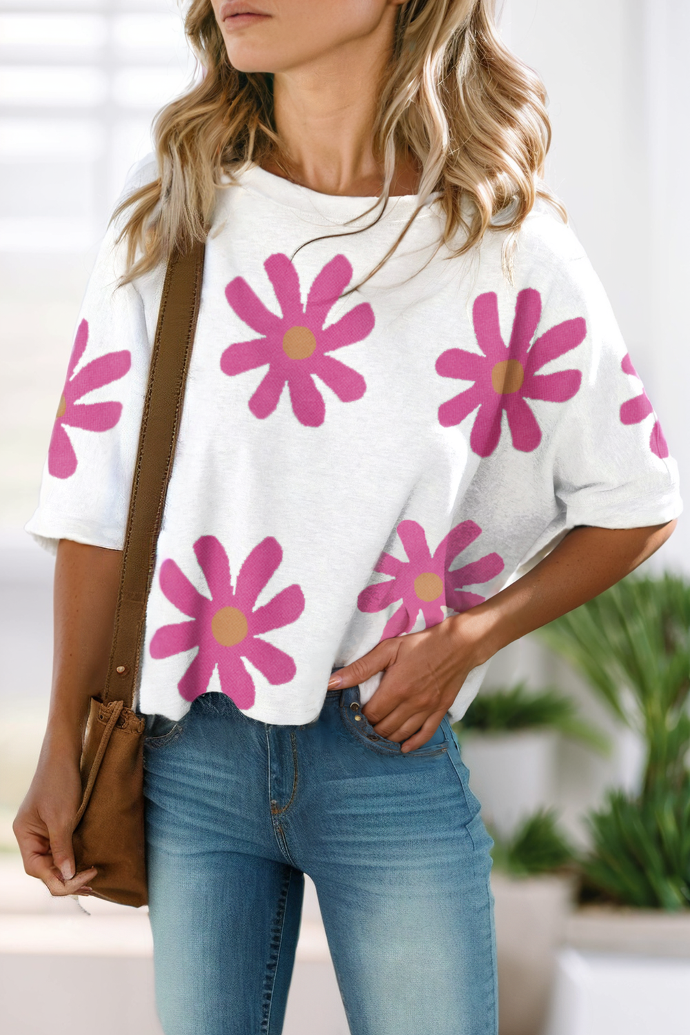 Aapparella - Women Fashion Big Flower Printed Loose Fit T Shirt | S-2XL