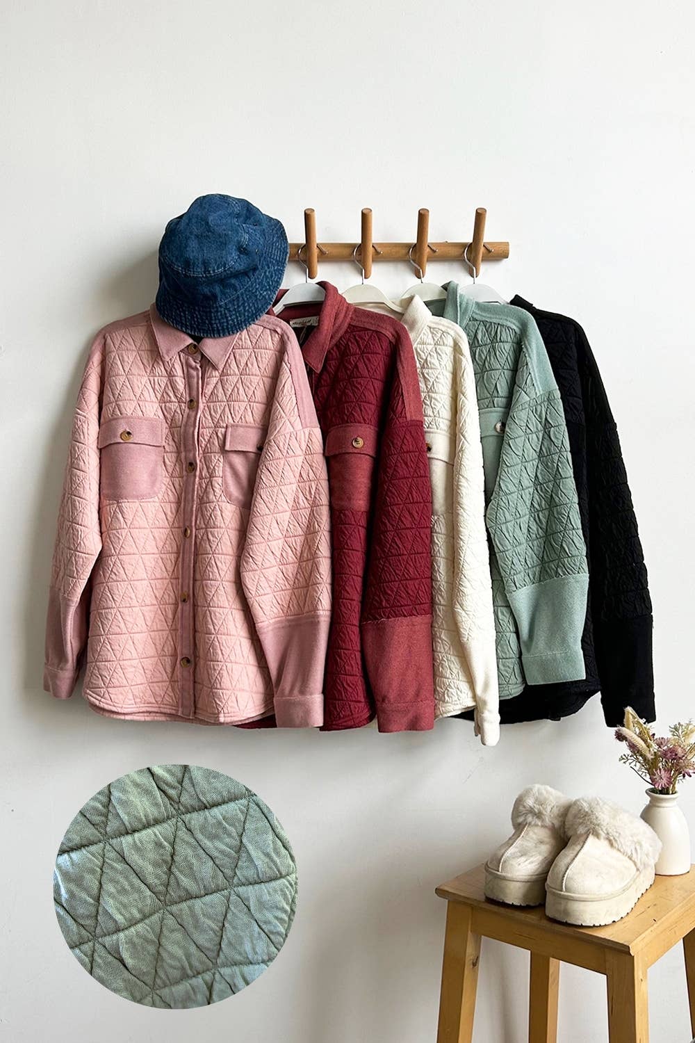 Oversized Quilted Cozy Shacket Jacket