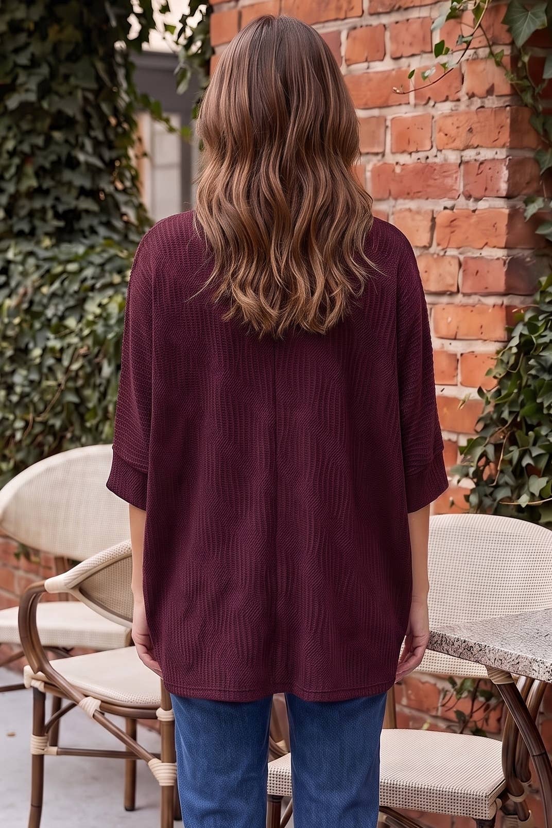 Oversized Crochet Knit Top