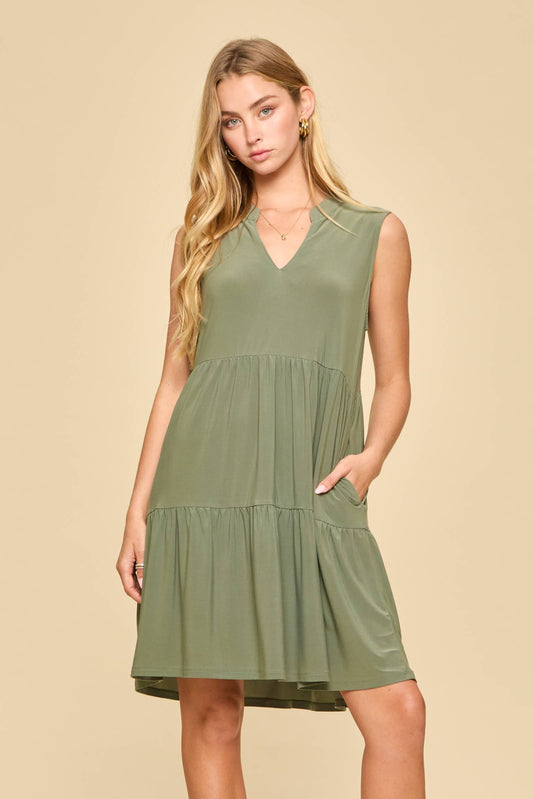 Wrinkle-Free Tiered Lizzy Dress