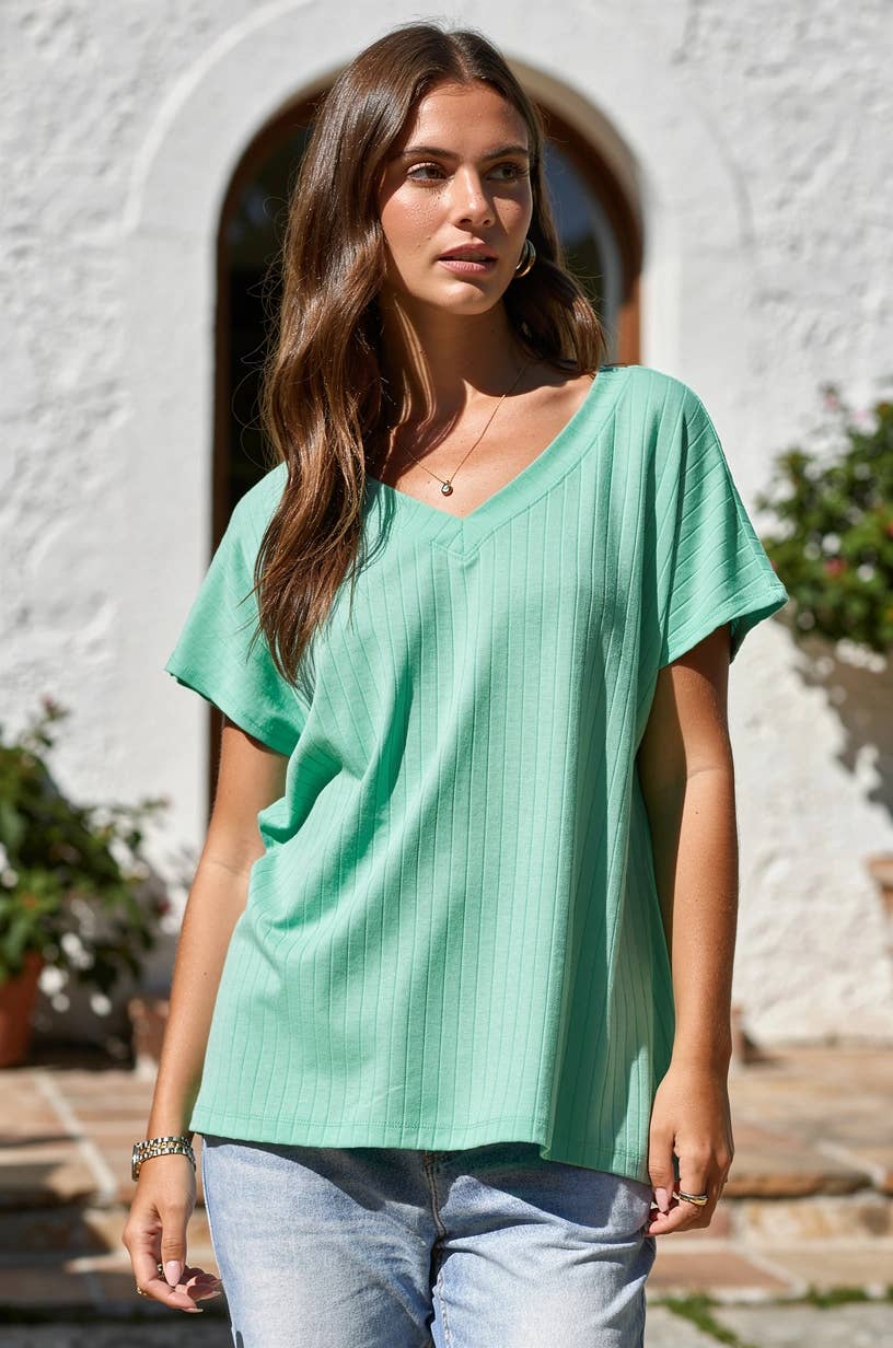 Thick Ribbed Knit Top