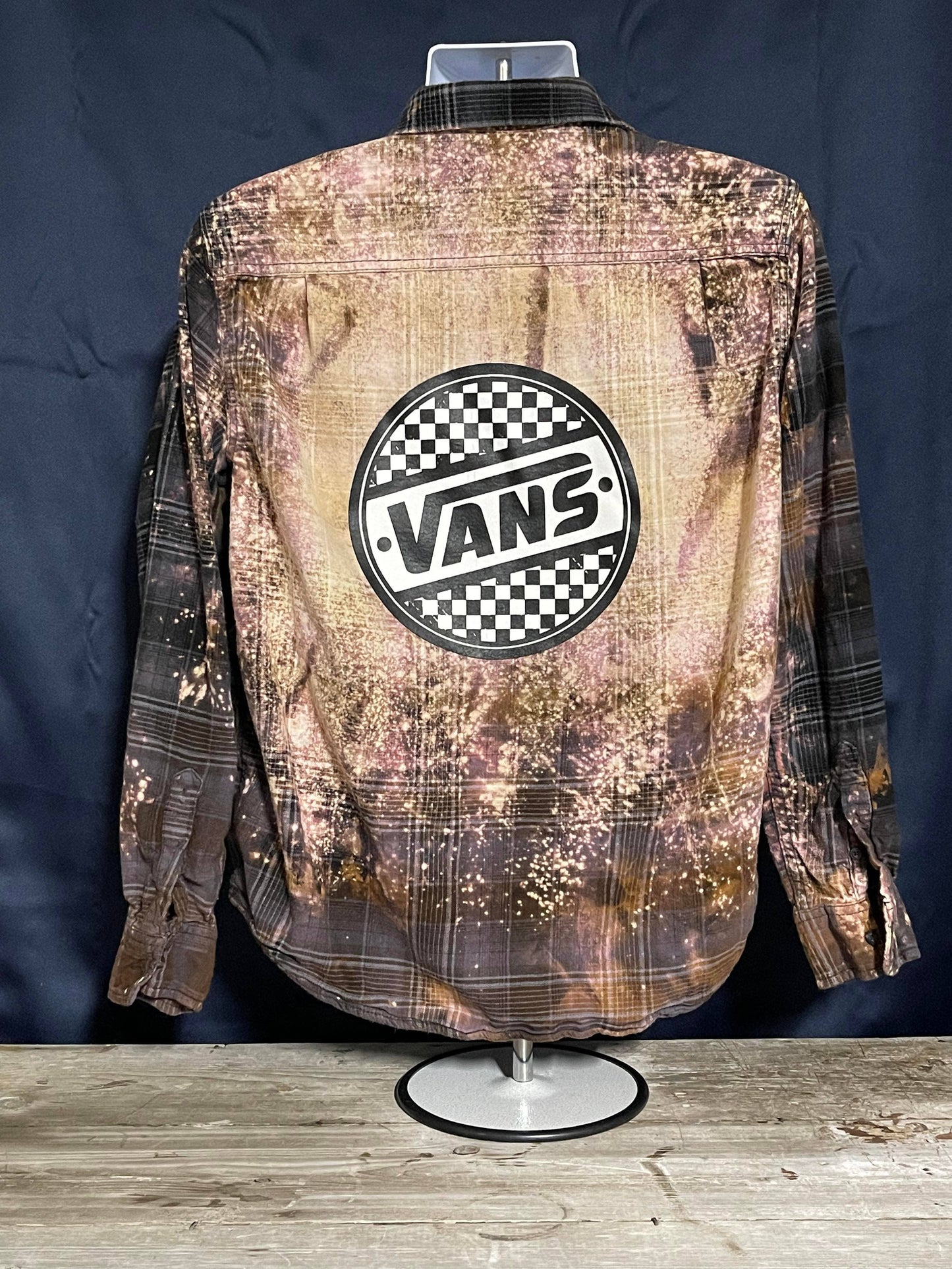 VANS logo Bleached Button Down Shirt