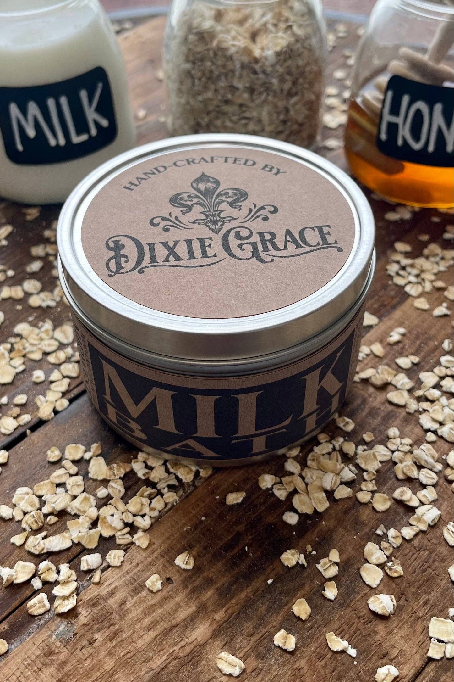 Milk Bath - 8 oz Candle Tin - Wooden Wick