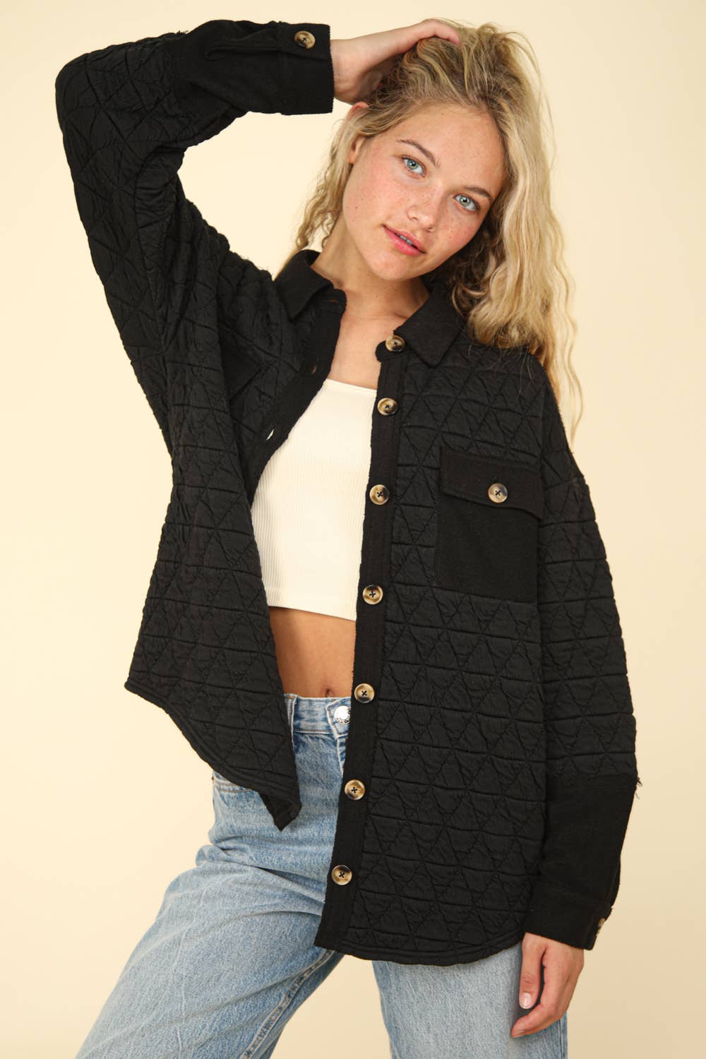 Oversized Quilted Cozy Shacket Jacket