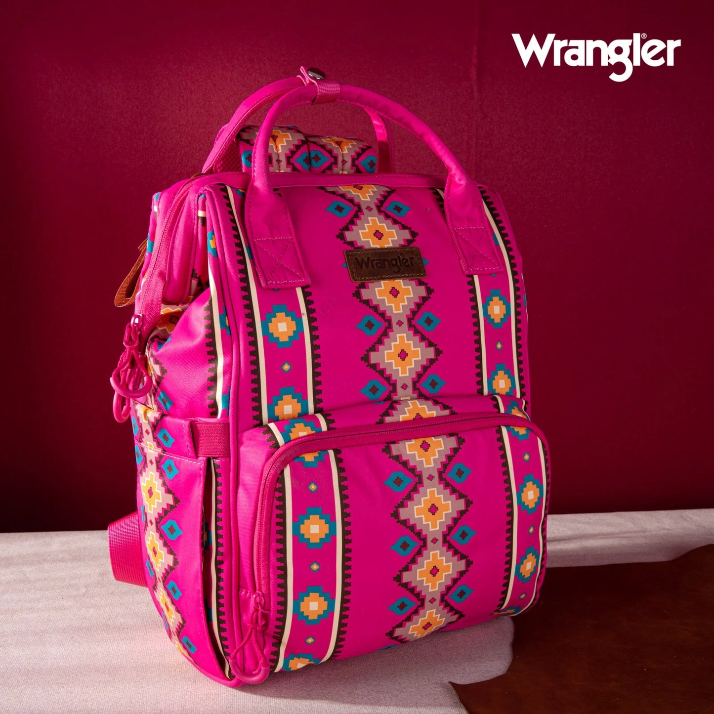 MONTANA WEST WRANGLER ALL OVER AZTEC DUAL SIDED BACKPACK