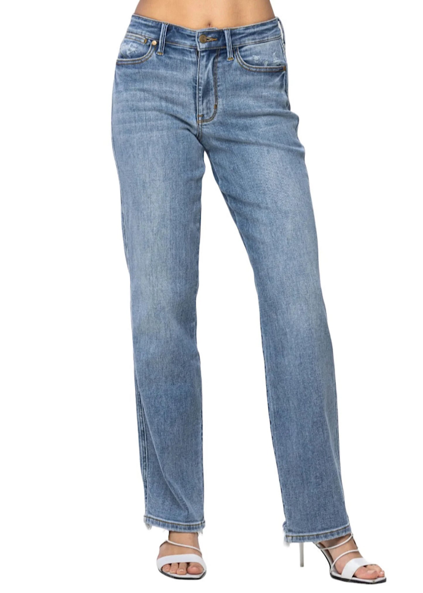 Mid Rise Yoke Cell Phone Pocket Dad Jean