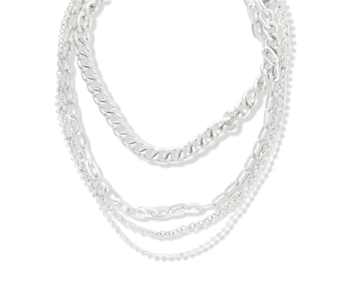 SNAZZY SILVER LAYERED NECKLACE