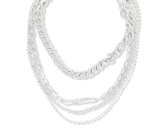 SNAZZY SILVER LAYERED NECKLACE