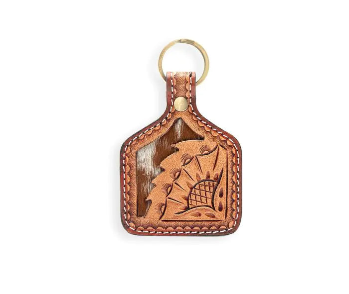 Lessie's Path Hand-tooled Leather Key Fob