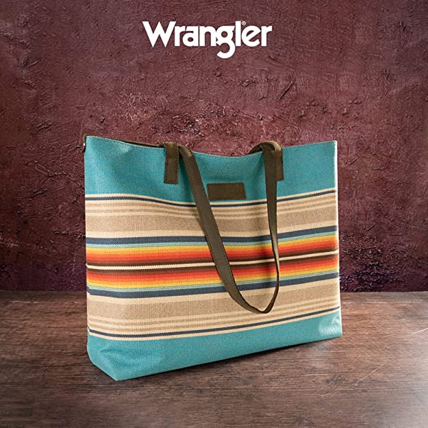 Montana West Wrangler Aztec Pattern Print Canvas Tote Bag