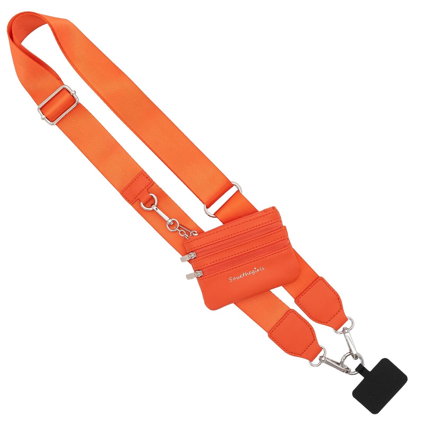 Save The Girls - Clip & Go Crossbody Strap with Pouch - Solid Collection: Orange