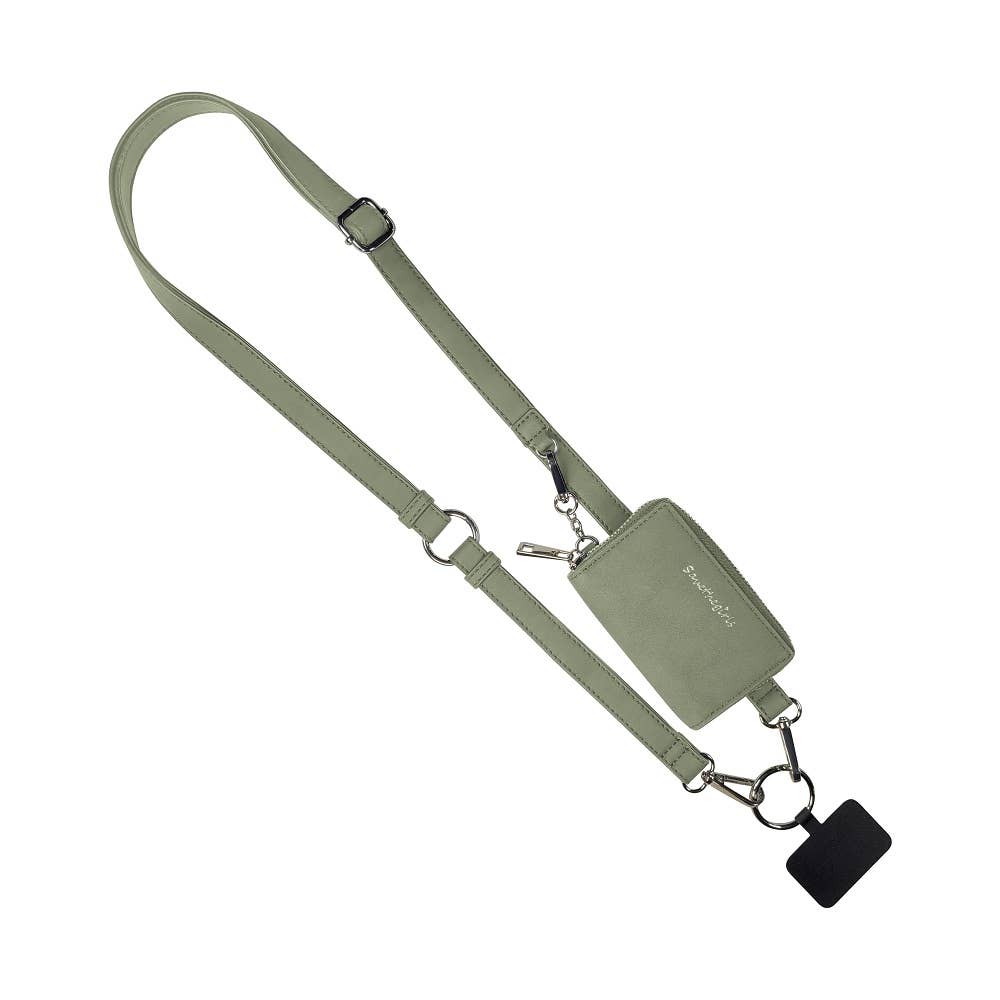 Save The Girls - Clip & Go Brushed Vegan Leather Strap: Sage - Sage Pouch