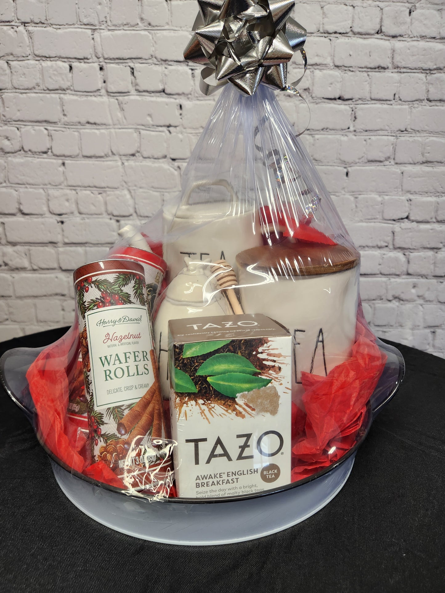 Rae Dunn tea set basket
