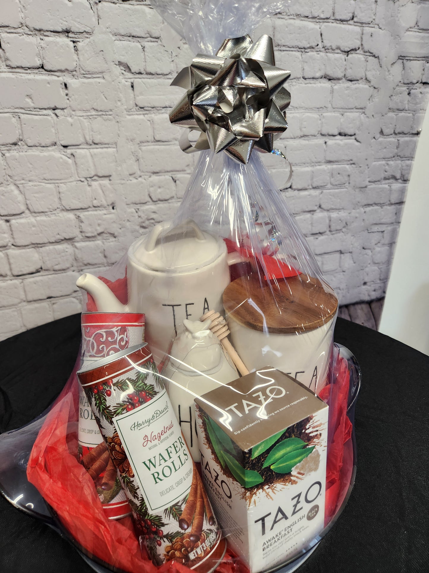 Rae Dunn tea set basket